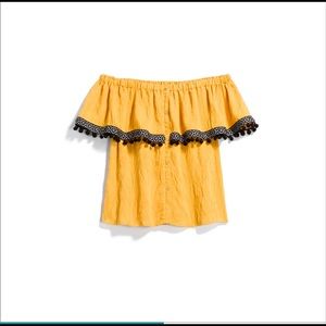 COPY - THML Katherine Pom Trim Off the Shoulder Top